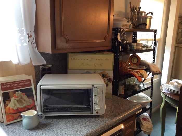 Collectible cookbooks, toaster oven