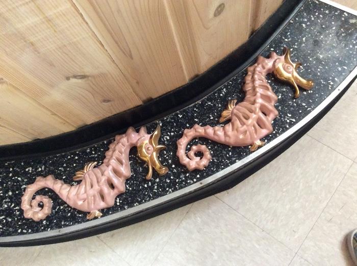 Kitschy seahorse wall art
