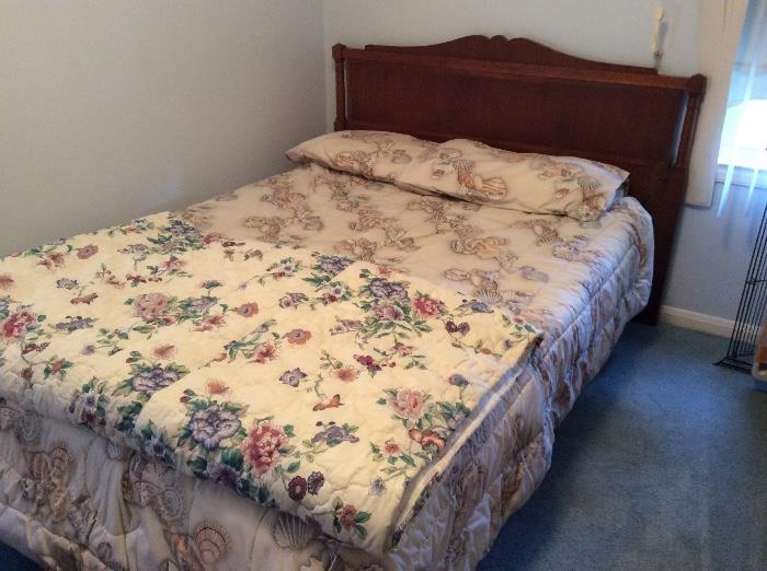 Antique full bed, comforter, bedspread