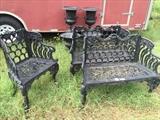 12 - Victorian 3 piece settee, 2 loveseats and 1 chair, cast iron, ca. 1900
