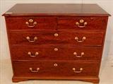 44 - Period solid mahogany 5 drawer chest, 35 in. T, 44 in. W, 22 in. D.
