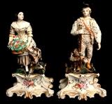69 - Pair Old Paris perfumers, ca. 1860, 10 in. T, 5.5 in. W.
