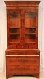 87 - Unique size mahogany Empire secretary bookcase, 87 in. T, 40 in. W, 20 in. D, ca. 1850.
