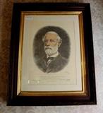 94 - Memorial print of R.E. Lee sold for the erection of his monument in 1870.  In outstanding antique walnut frame, 36 x 29
