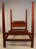 106 - Empire mahogany full tester bed with roll headboard, 6 ft. 9 in. T, 51 in. W, 76 in. L
