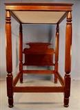 109 - Mahogany Empire full tester bed with large 4 post, 8 ft. 3 in. T, 55 in. W, 75 in. L.
