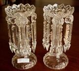 131 - Matched pair crystal lusters with 8 in. prisms.
