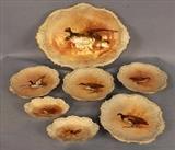 139 - Limoges 7 piece game set  with quail on front.
