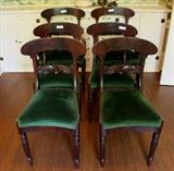 193 - Set of 6 American Empire mahogany dining chairs, 2 arm and 4 side chairs, 35 in. T, 17 in. W, 16 in. D.
