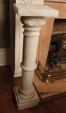 196 - Antique white marble pedestal, 39.5 in. T, 10 in. Sq. 
