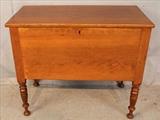 216 - Primitive early cherry sugar chest, 30 in. T, 36 in. W, 18 in. D.
