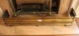 240 - Brass fireplace fender, 34 in. W.
