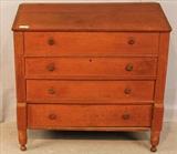 249 - Primitive cherry mule chest, 45 in. T, 45 in. W, 22 in. D.
