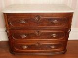 257 - Victorian 3 drawer chest with marble top, ca. 1870, 32 in. T, 39 in. W, 20 in. D.
