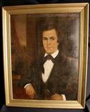 254 - Oil on canvas of Southern gentlemen, 25.5 x 32.5
