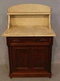 262 - Mahogany Victorian marble to wash stand, unusual marble, 44 in. T, 28 in. W, 19 in. D.
