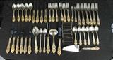 264 - 6 piece set of Grand Baroque silverware with serving pieces.
