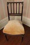 301 - Louis XVI style vanity chair with gilt bronze mounts, 33 in. T, 15 in. W, 15 in. D.
