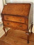 309 - Walnut slant front bureau, early 20th Century, 40 in. T, 29 in. W, 18 in. D.
