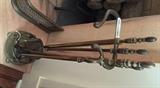 307 - Brass 4 piece fireplace set
