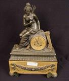 319 - French bronze clock with Greek goddess figural on top, missing dial
