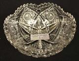 335 - Brilliant cut glass bowl, 4 in. T, 9 in. Dia.
