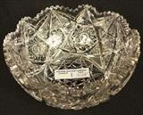 348 - Cut glass bowl, 4 in. T, 9 in. Dia.
