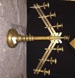 392 - 7 light English brass candelabra, 20 in. T, 23 in. W.
