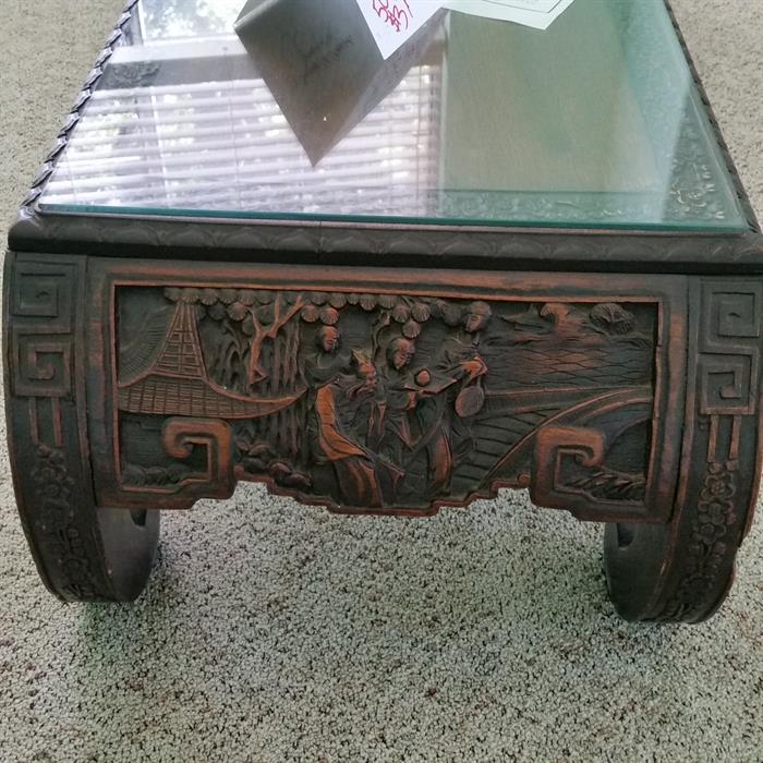Beautiful hand carved coffee table  $300 today!!