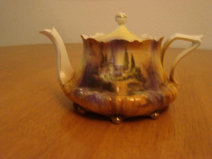 R.S. Prussia Castle Scene Teapot
