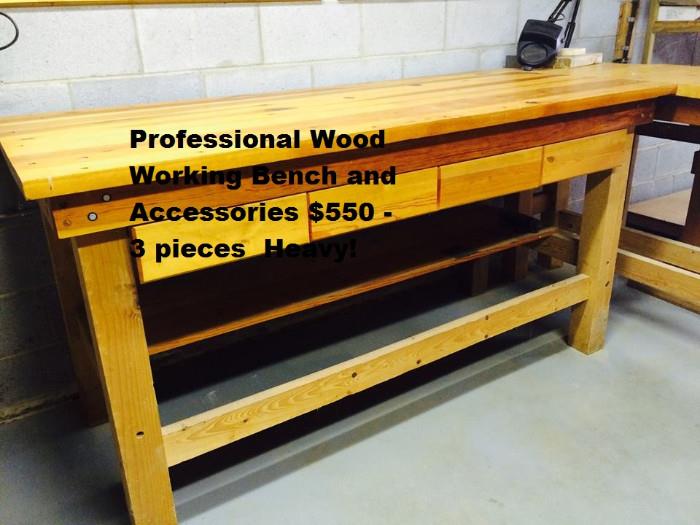 Woodworking Bench with accessories $600