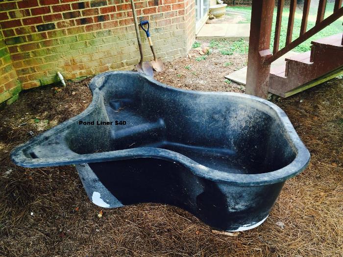 Pond liner (deep enough for fish to winter over)  $60