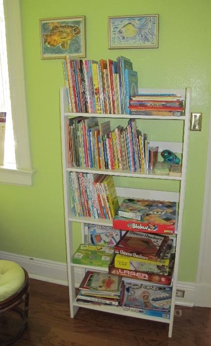 Lots of children's books and games.