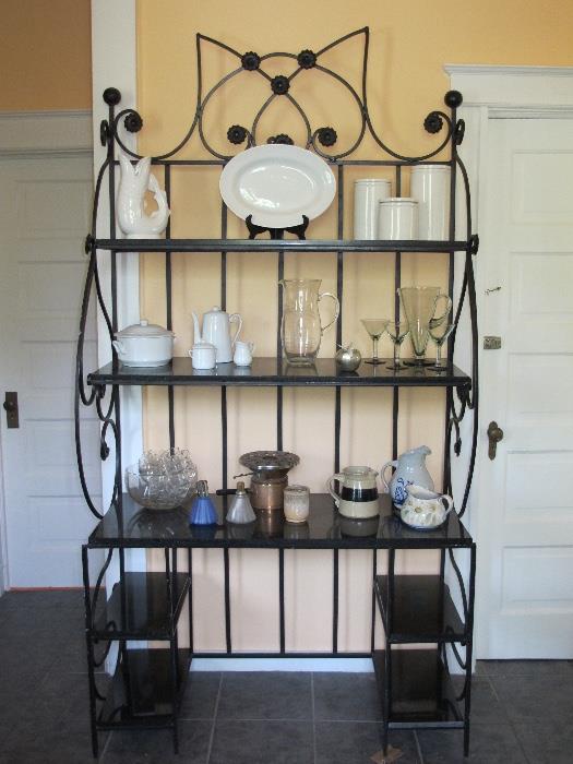 Very fine quality baker's rack with granite tops...