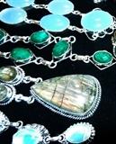 ONE OF A KIND PIECES OF HANDMADE JEWELRY FEATURING STERLING SILVER AND RUBIES, EMERALDS, SAPPHIRES, OPALS, TOPAZ, LABRADORITE, JADE, CORAL, CHALCEDONY AND MORE