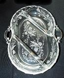 ETCHED ANTIQUE DIVIDED RELISH TRAY