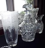 ANTIQUE CUT GLASS (HIGH RELIEF) SERVING PIECES