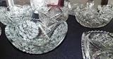ANTIQUE CUT GLASS (HIGH RELIEF) SERVING PIECES