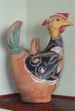 MEXICAN HANDPAINTED TERRA COTTA ROOSTER PITCHER