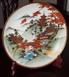 JAPANESE VINTAGE SATSUMA PAGODA CHARGER PLATTER