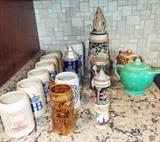 ASSORTED VINTAGE GERMAN MUGS AND STEINS