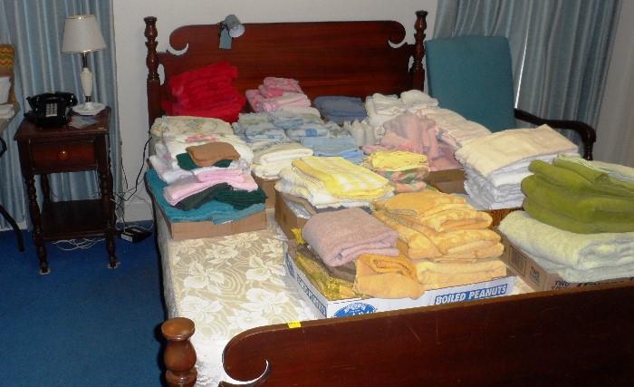 Assortment of towels , hand towels and bath cloths.