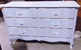 LIGHT BLUE CHALK PAINTED 6 DRAWER DRESSER PERFECT FOR BABY BOYS ROOM.