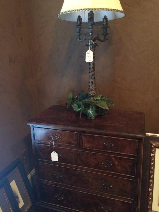 5- drawer side chest; another fabulous lamp