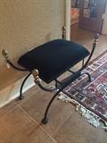 Black and gold vanity bench