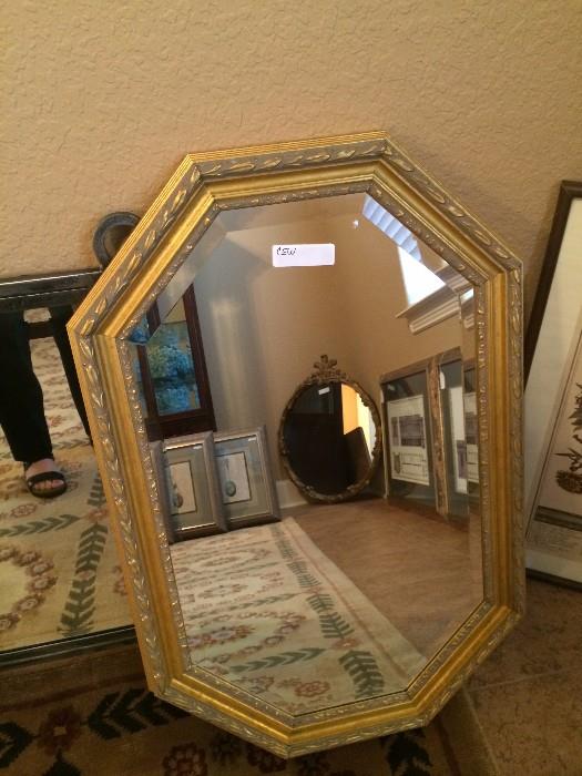 Octagon gold and silver mirror