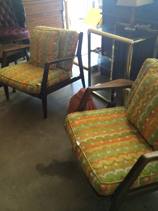 Mid-century walnut chairs