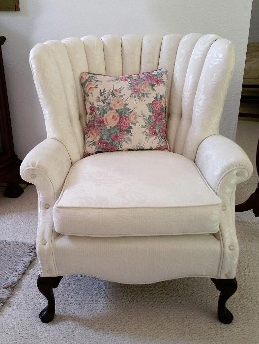 White on white upholstery on 1920's arm chair
