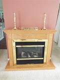 Oak electric fireplace