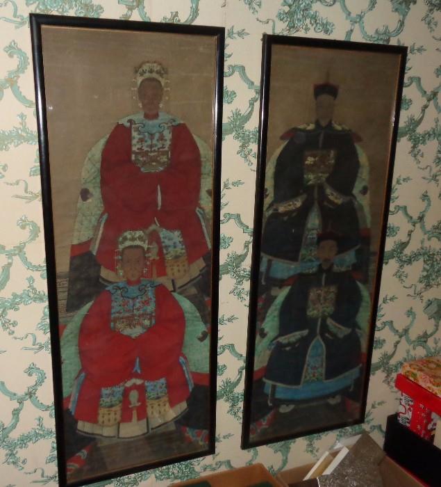 Chinese ancestral portraits; mid 19th century